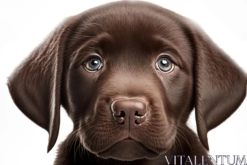 Brown Labrador Puppy with Serious Eyes - Ultrafine Detail AI Image