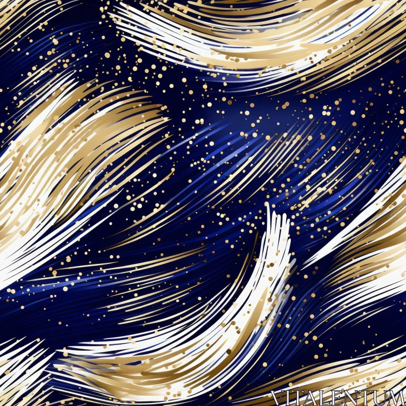 Luxurious Gold and Blue Abstract Pattern AI Image