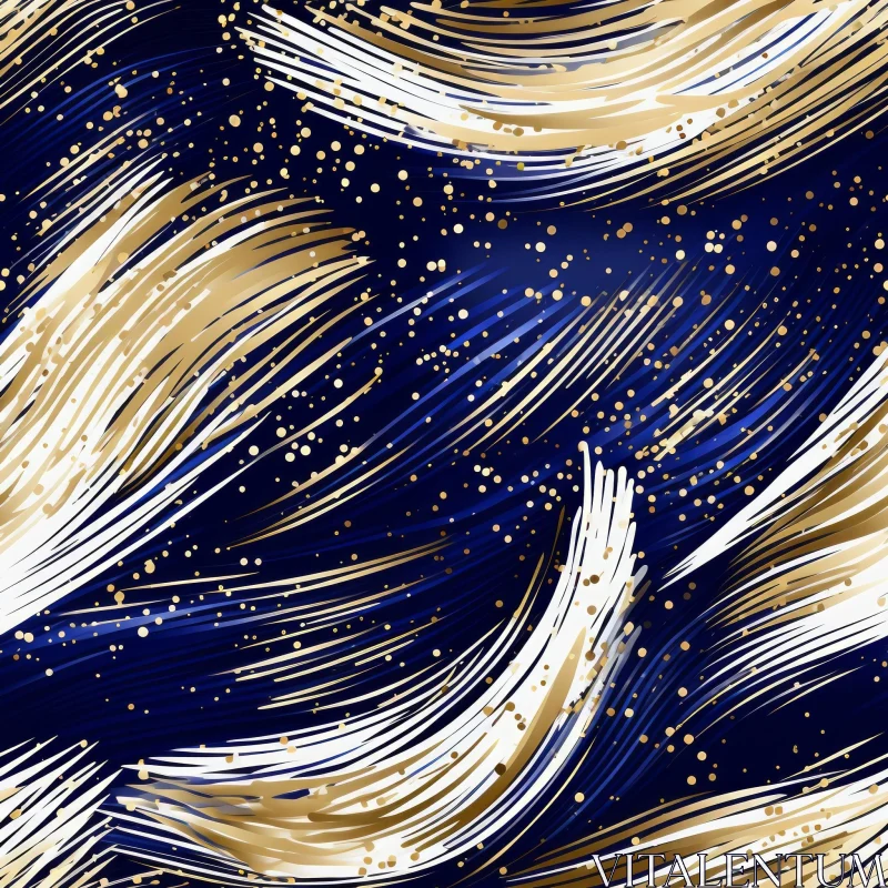 AI ART Luxurious Gold and Blue Abstract Pattern