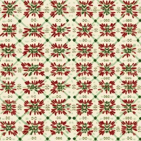 Red and Green Floral Seamless Pattern