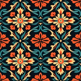Colorful Floral Tiles Pattern - Traditional Tilework Inspiration