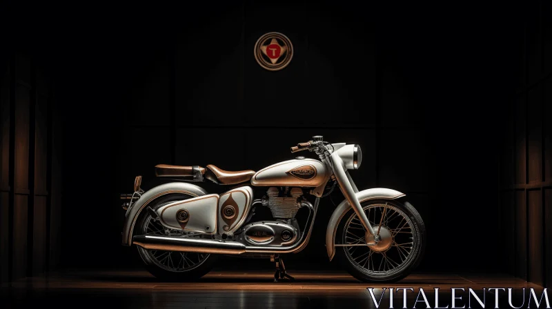 AI ART Elegant Vintage Motorcycle in a Dark Room | Artistic Manipulation