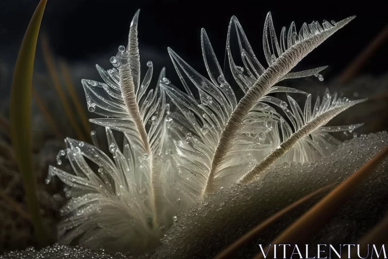 Enchanting Dew-Covered Feather: A Nature's Masterpiece AI Image