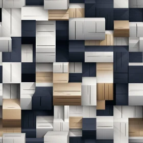 Modern Wooden Blocks 3D Pattern