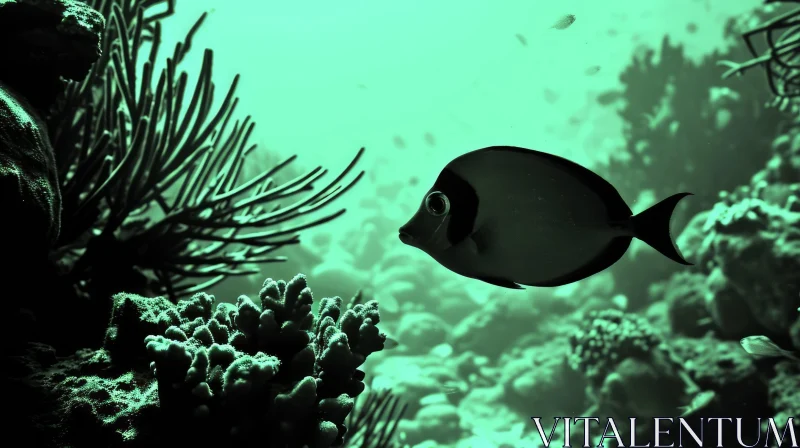 Surgeonfish Swimming in Colorful Coral Reef AI Image