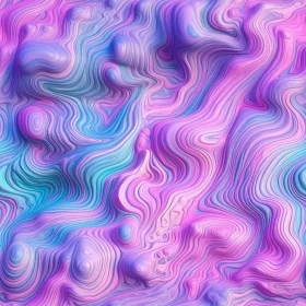 Wavy Surface 3D Rendering with Organic Pattern in Blue-Purple-Pink Gradient