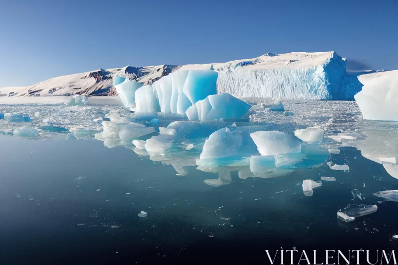 Captivating Icebergs in Polar Water - Environmental Awareness Art AI Image