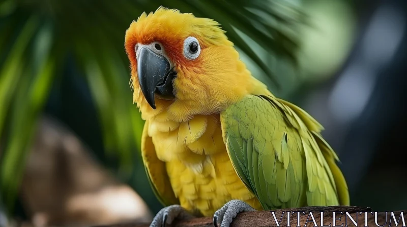 Close-up Parrot on Branch AI Image