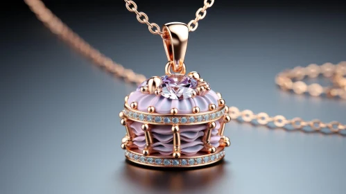 Exquisite Gold Chain Cake Pendant - Luxury Jewelry Design