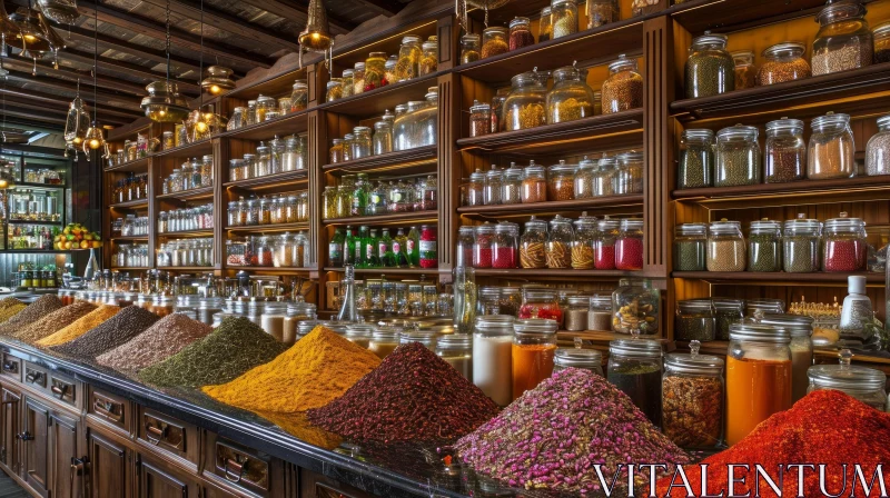 Exquisite Grocery Store: Spices, Nuts, and More | Warmly Lit AI Image