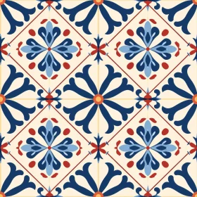 Seamless Tile Pattern with Stars and Quatrefoils