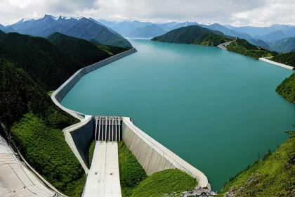 Serene Beauty of China: A Captivating View of a Lake and Dam