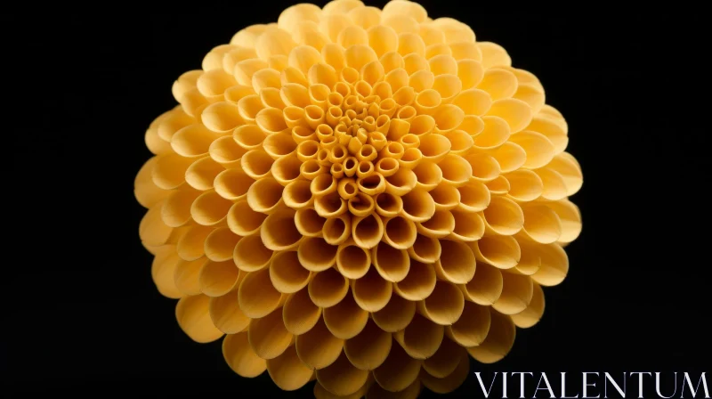 Yellow Dahlia Flower Close-up - Symmetrical Petals AI Image