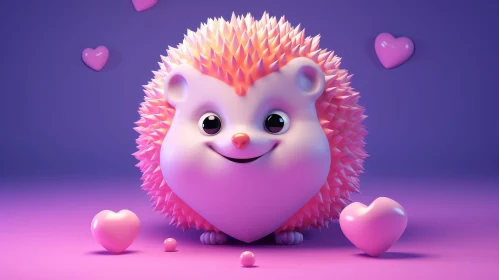 Cheerful Cartoon Hedgehog 3D Rendering