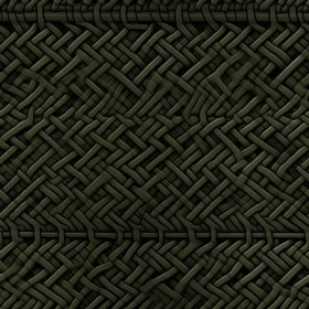 Dark Green Wicker Basket Seamless Pattern