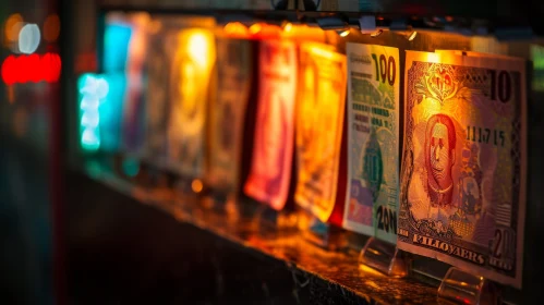 Ethereal Illumination: A Captivating Display of International Currency