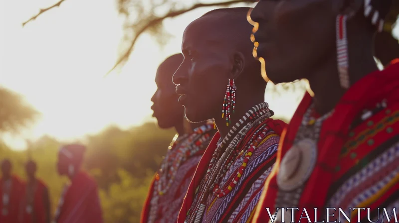 Exquisite Portrait of Samburu Women in Traditional Dress AI Image