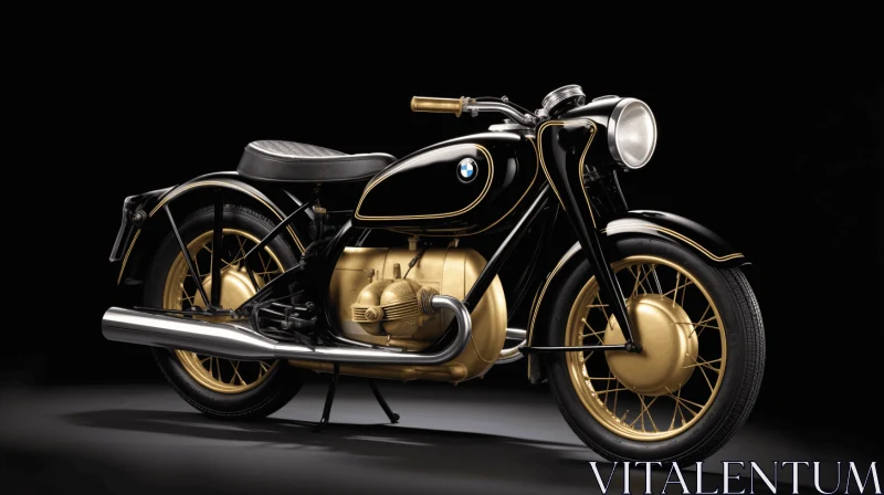 Black and Gold Motorcycle | Photorealistic Renderings AI Image