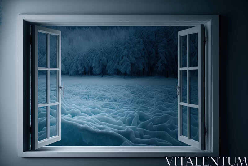 Captivating Winter Landscape: Surreal Dreamlike Scene AI Image