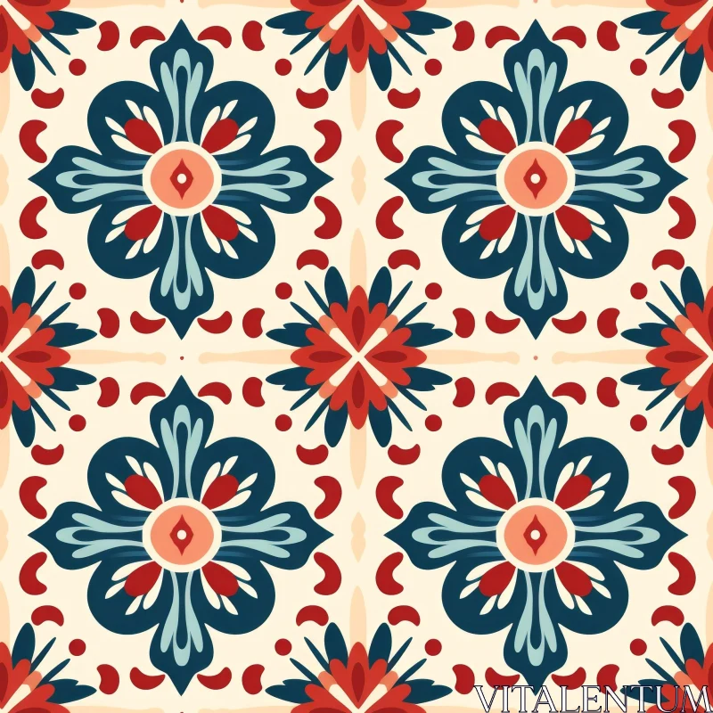 Colorful Moroccan Tiles Pattern for Design Projects AI Image