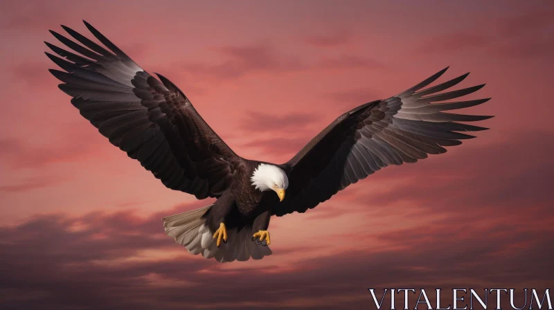AI ART Majestic Bald Eagle Soaring in Sky