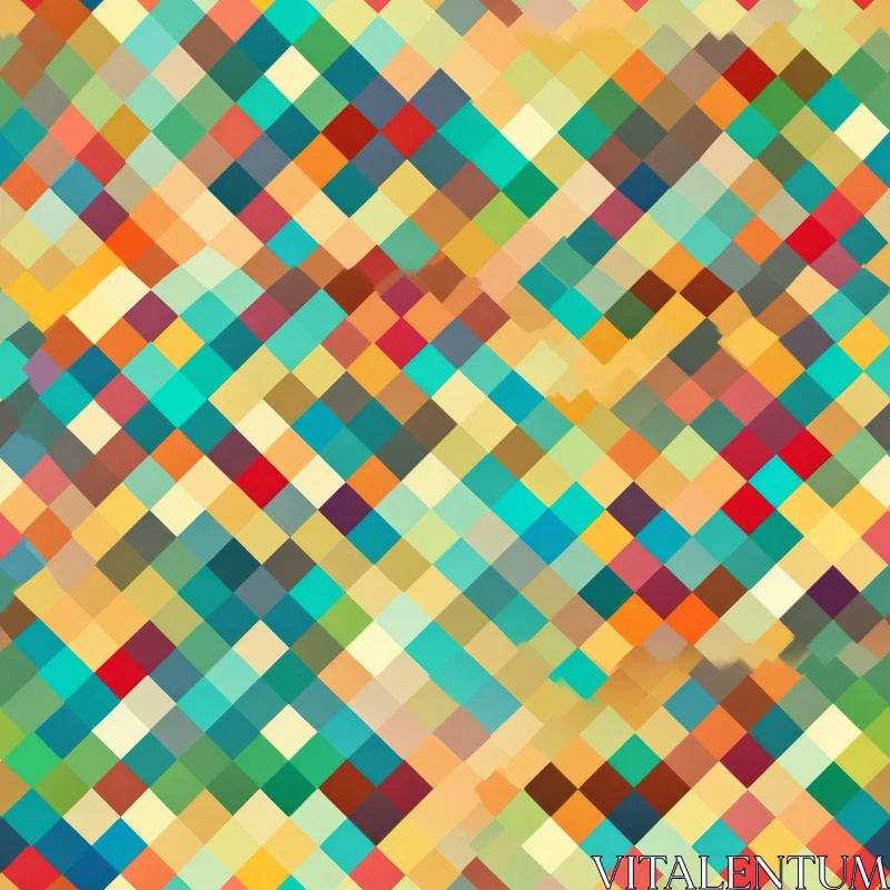 Pixel Pattern Grid - Colorful Seamless Design AI Image
