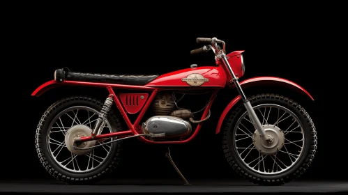 Red Dirt Bike on Black Background: Classic American Cars Inspired