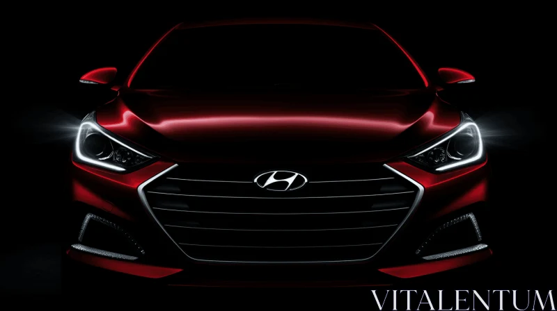 Red Hyundai Ilon: A Dramatic Showcase of Shadows and Emotion AI Image