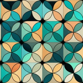 Retro 70s Seamless Circle and Petal Pattern