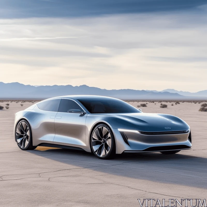 Timeless Elegance: Futuristic Concept Car in a Desert Setting AI Image