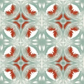 Traditional Floral Pattern on White Background