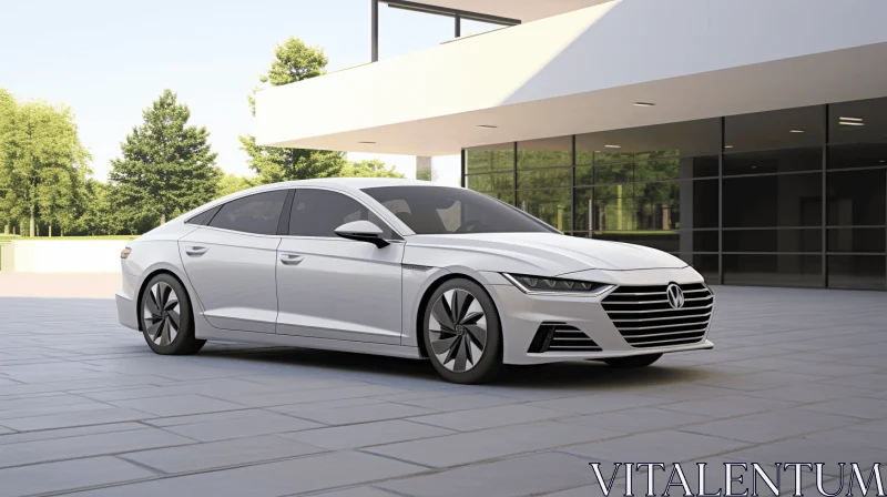 White Volkswagen A7 1 A4 Coupe | Dynamic Lighting | Streamlined Design AI Image