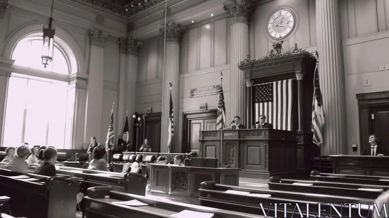 Captivating Image of a Judge in a Legislative Chamber AI Image
