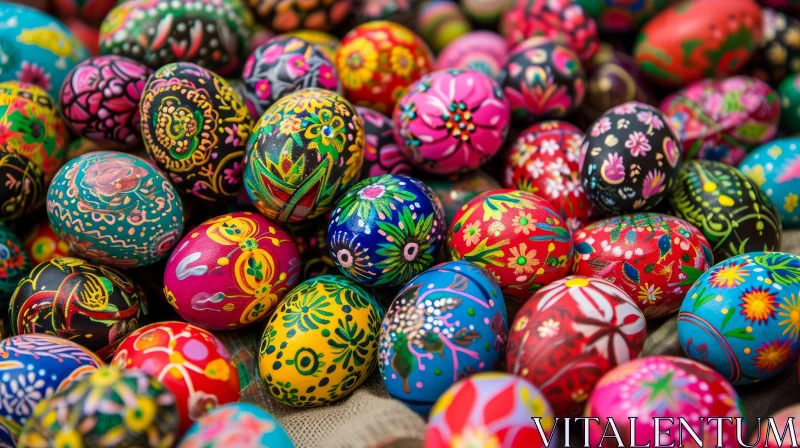 Colorful Easter Eggs - Festive Decoration for Easter Celebrations AI Image
