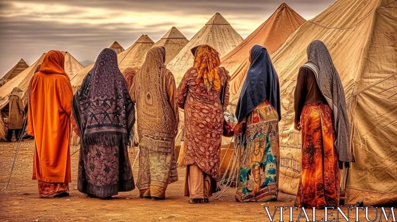 Enchanting Encounter: Traditional African Attire in the Desert AI Art  images from Vitalentum —