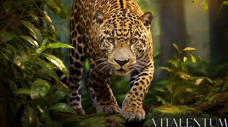 AI ART Majestic Jaguar in the Jungle - Wildlife Photography