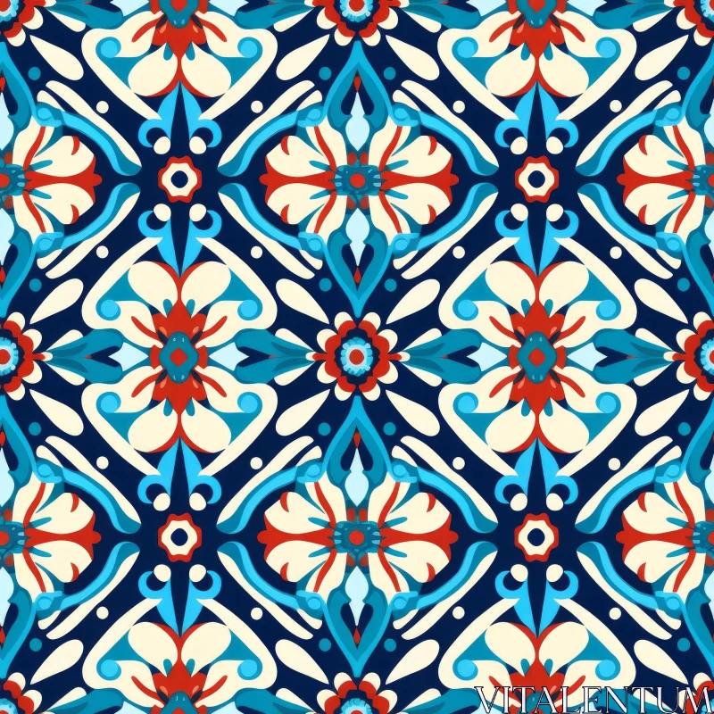 Colorful Moroccan Tile Pattern for Design Projects AI Image