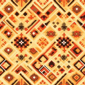 Ethnic Geometric Pattern - Colorful Tribal Design