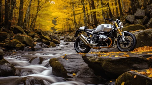 Autumn Mountains Motorcycle: Captivating Photography in Dusseldorf Style