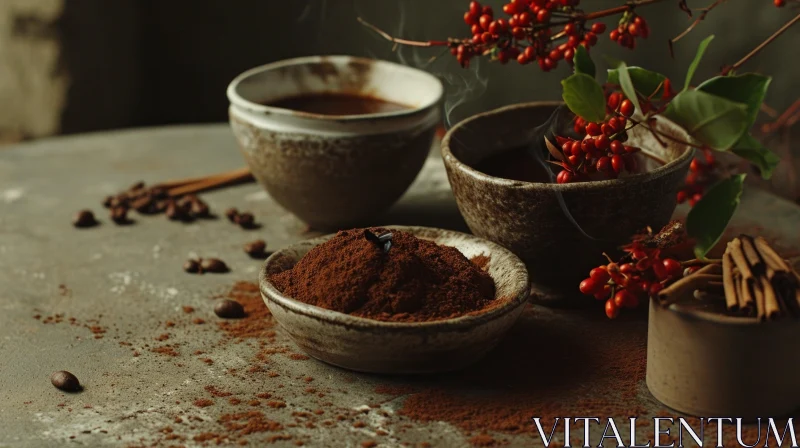Coffee and Spices Still Life: A Captivating Composition AI Image