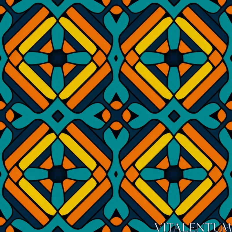 AI ART Colorful Geometric Diamond Pattern | Symmetrical Design