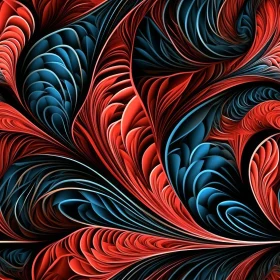 Mandelbrot Set Fractal Image in Red and Blue