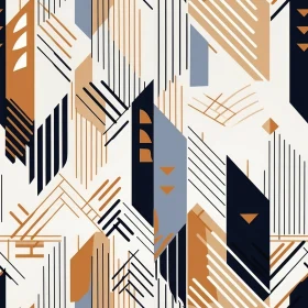 Modern Geometric Pattern in Brown, Black, White