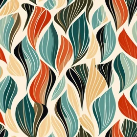 Retro Abstract Leaves Seamless Pattern