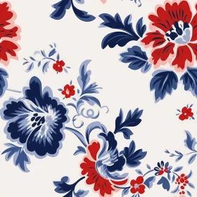 Blue Floral Seamless Pattern for Fabric and Paper