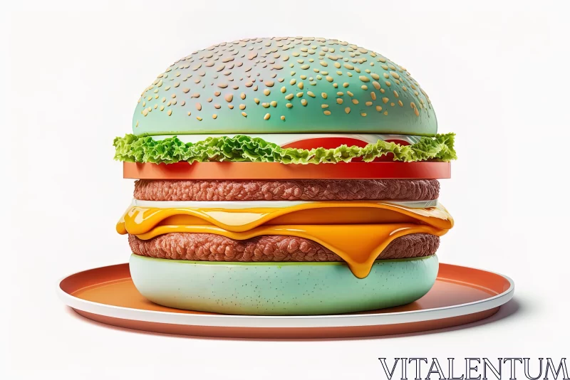 Captivating Photorealistic Hamburger Art | Fluid Color Combination AI Image