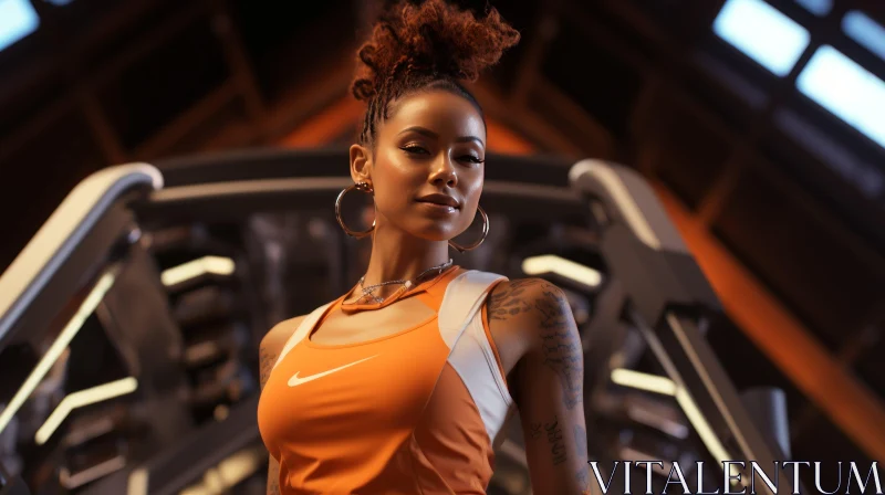 Confident Nike Sports Bra Woman Portrait AI Image