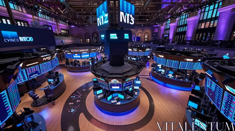 The Magnificence of a Stock Exchange Trading Floor AI Image