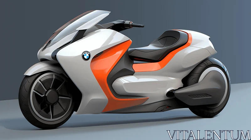 Captivating Concept Motorcycle Rendered in Light White and Orange AI Image