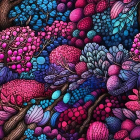 Enchanting Psychedelic Forest Pattern